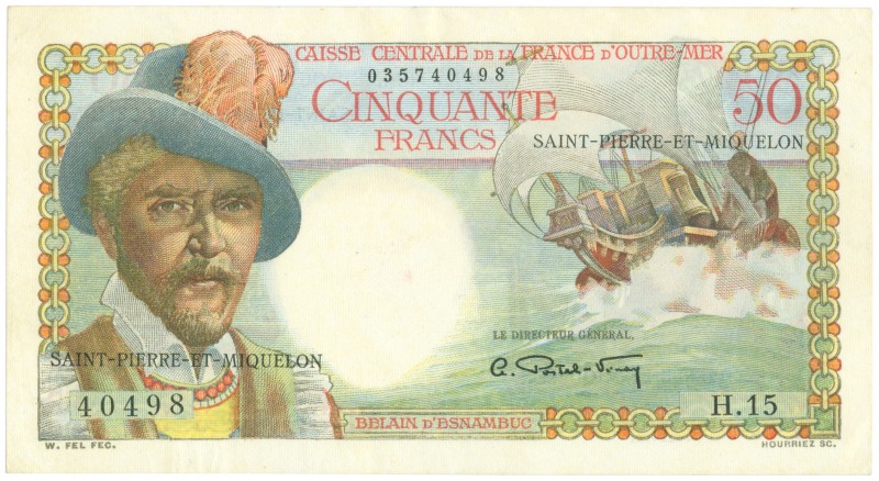 World Banknotes - Saint Pierre et Miquelon - 50 Francs ND (1950-60) B. d'Esnambu...