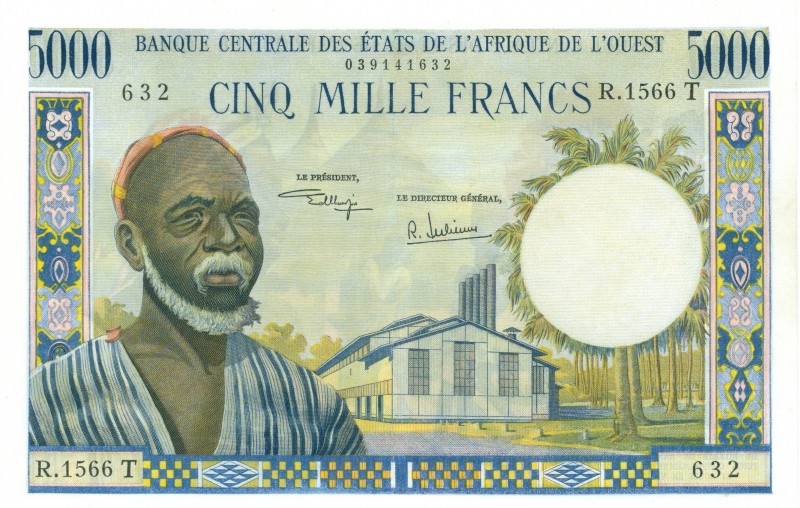 World Banknotes - West African States - Togo - 5000 Francs ND (1961) - Bearded m...