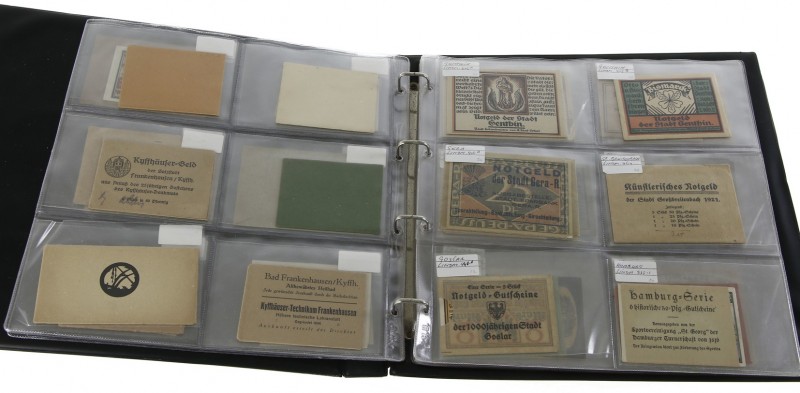 Duitsland - Collection emergency notes Germany "Serienscheine" in album, complet...