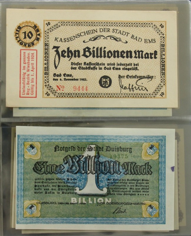 Duitsland - Collection emergency notes Germany ''Billionen" Buer-Winz in album t...