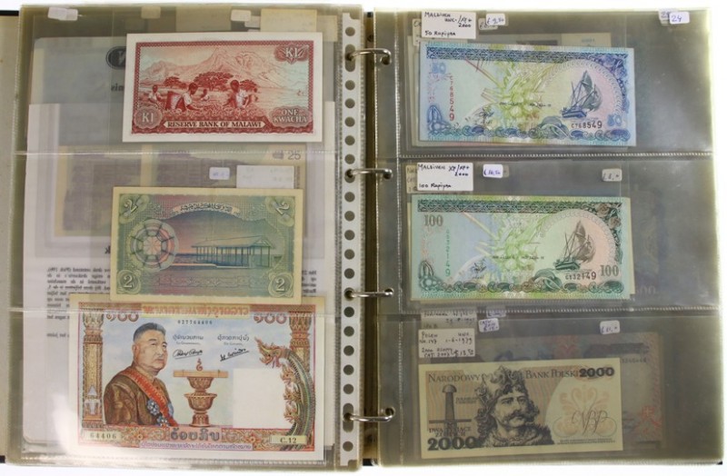 Miscellaneous - Album banknotes world including Spain, Netherlands, Iran, Russia...