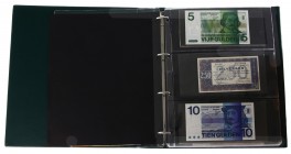 Nederland - Doos met 3x album vnl. biljetten NL wo. Grijsaard, Zonnebloem, 'bankbiljetten in goud' + iets buitenland