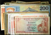 Azië - Small box banknotes Pakistan and Sri Lanka