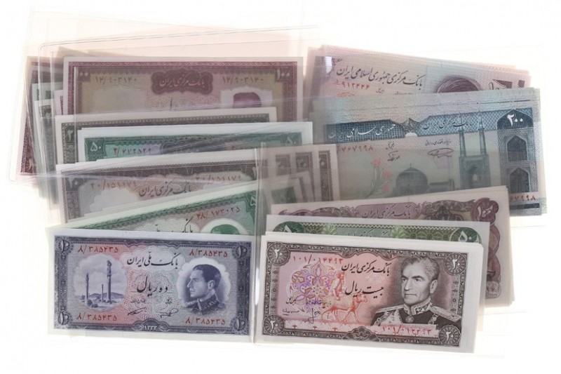 Iran - Box with whole sale lot banknotes Iran 1954-1986 in various quantities - ...