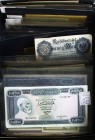 Miscellaneous - Box with big lot banknotes world including Germany, Austria, France, etc. + emergency issues, coupons, etc.