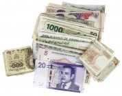 Miscellaneous - Small box banknotes world including Belgium, Israel, Morocco, Indonesia, etc.