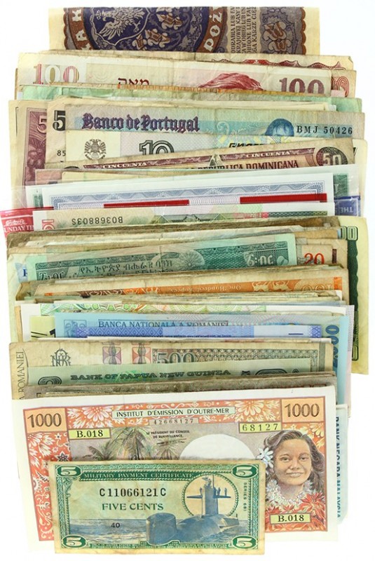 Miscellaneous - Small box banknotes world including Sri Lanka, Neth. Indies, Por...