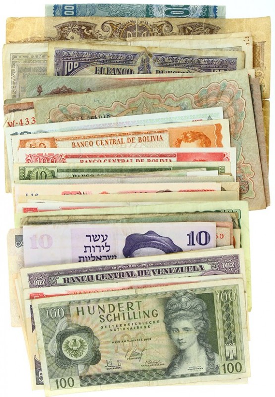 Miscellaneous - Small box banknotes world including Belgium, Russia, Spain, Indi...