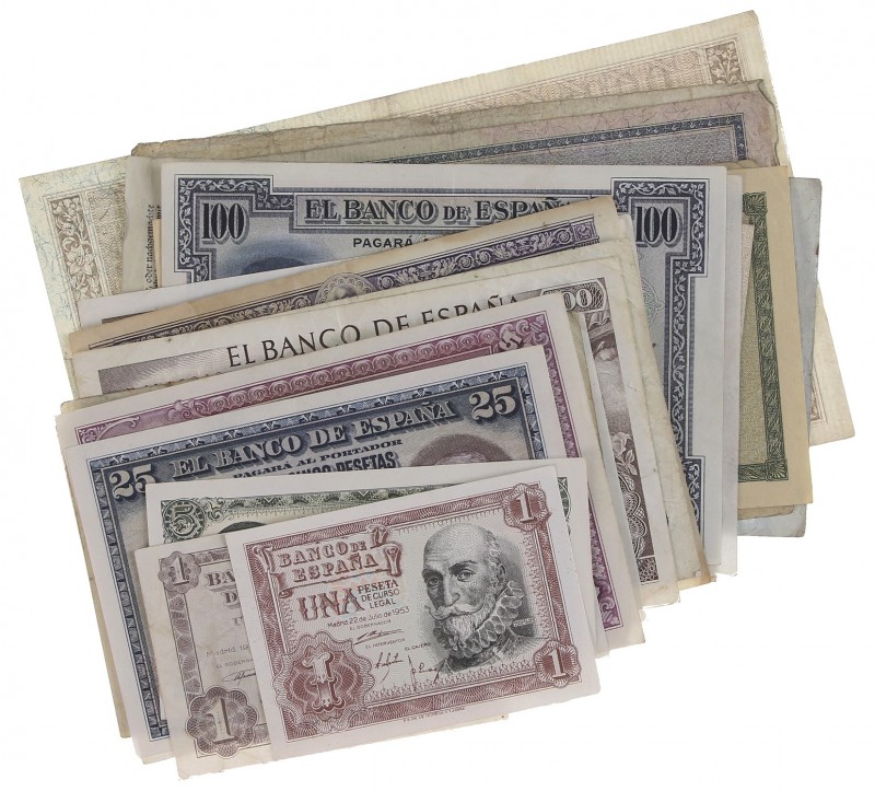 Miscellaneous - Small box banknotes world: Spain 1920's-1970's + Germany 1900-19...