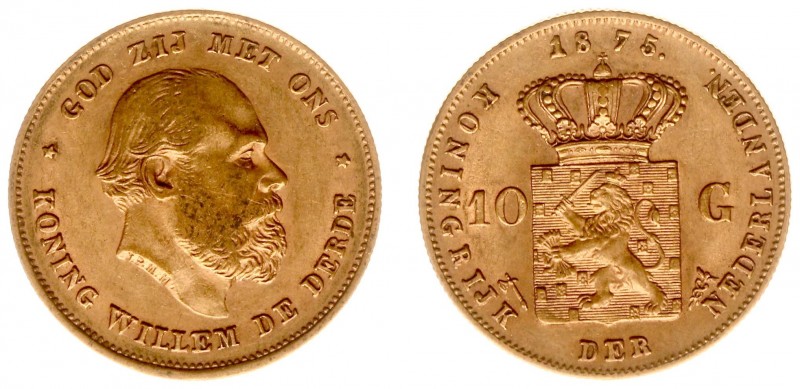 Netherlands - Gouden Tientjes 1875-1933 - 10 Gulden 1875 - Goud - ZF/PR