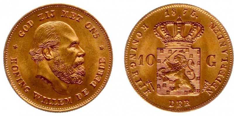 Netherlands - Gouden Tientjes 1875-1933 - 10 Gulden 1875 - Goud - PR