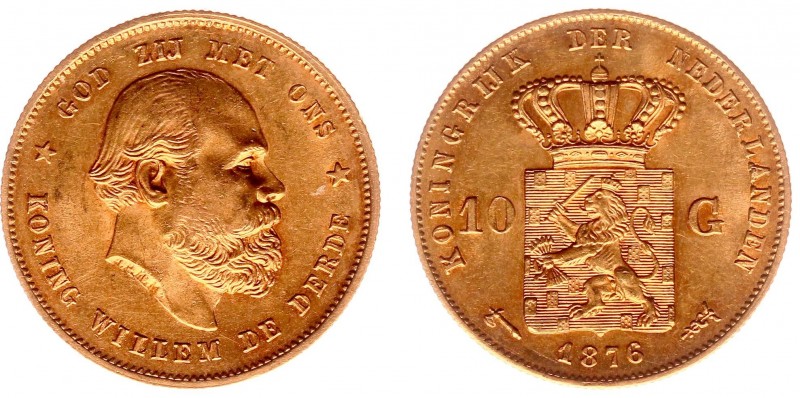 Netherlands - Gouden Tientjes 1875-1933 - 10 Gulden 1876 - Goud - PR-