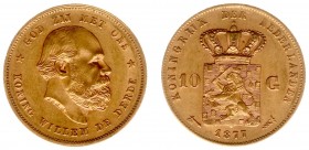 Netherlands - Gouden Tientjes 1875-1933 - 10 Gulden 1877 - Goud - ZF/PR
