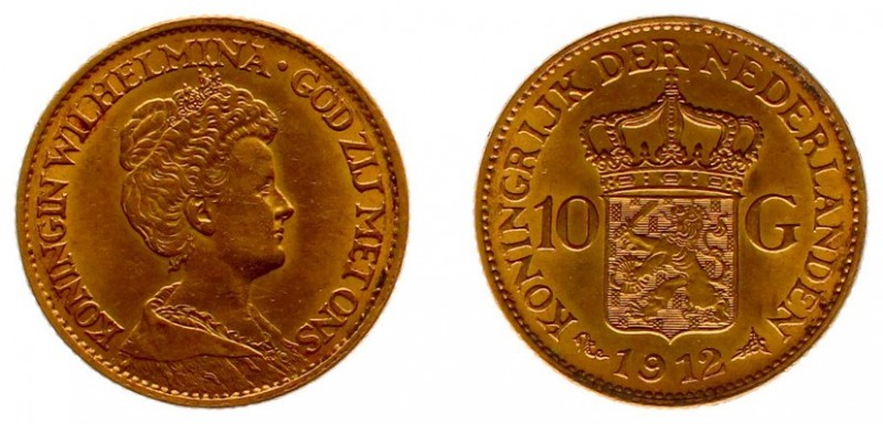 Netherlands - Gouden Tientjes 1875-1933 - 10 Gulden 1912 - Goud - ZF, gepoetst m...