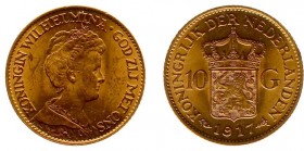 Netherlands - Gouden Tientjes 1875-1933 - 10 Gulden 1917 - Goud - ZF+