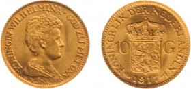 Netherlands - Gouden Tientjes 1875-1933 - 10 Gulden 1917 - Goud - PR