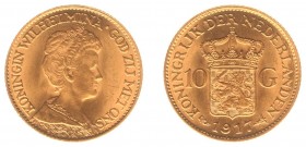 Netherlands - Gouden Tientjes 1875-1933 - 10 Gulden 1917 - Goud - PR/UNC