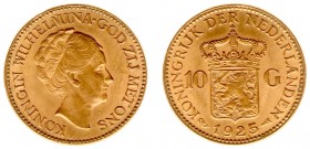 Netherlands - Gouden Tientjes 1875-1933 - 10 Gulden 1925 - Goud - ZF/PR