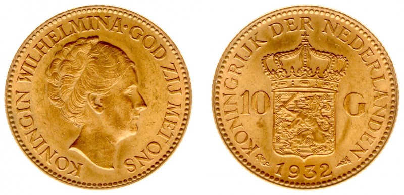 Netherlands - Gouden Tientjes 1875-1933 - 10 Gulden 1932 - Goud - ZF/PR