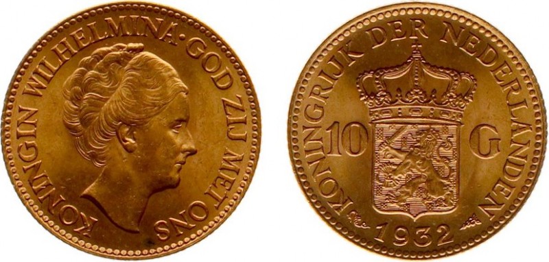 Netherlands - Gouden Tientjes 1875-1933 - 10 Gulden 1932 - Goud - PR-