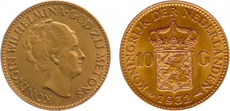 Netherlands - Gouden Tientjes 1875-1933 - 10 Gulden 1932 - Goud - PR-