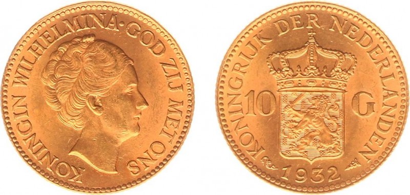 Netherlands - Gouden Tientjes 1875-1933 - 10 Gulden 1932 - Goud - PR/UNC