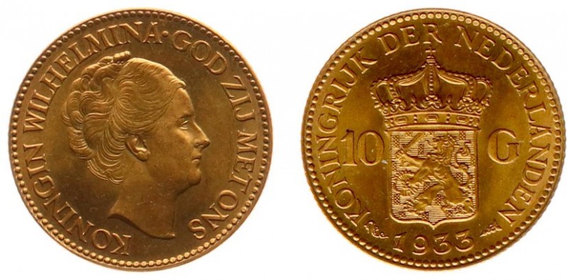 Netherlands - Gouden Tientjes 1875-1933 - 10 Gulden 1933 - Goud - PR