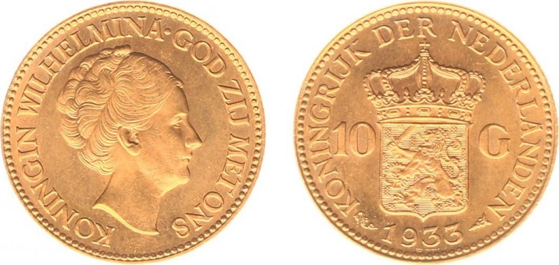 Netherlands - Gouden Tientjes 1875-1933 - 10 Gulden 1933 - Goud - PR