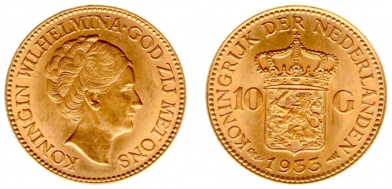 Netherlands - Gouden Tientjes 1875-1933 - 10 Gulden 1933 - Goud - PR