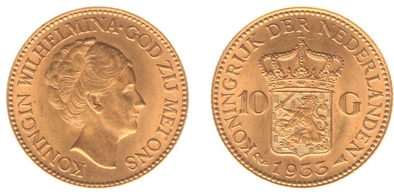 Netherlands - Gouden Tientjes 1875-1933 - 10 Gulden 1933 - Goud - PR/UNC