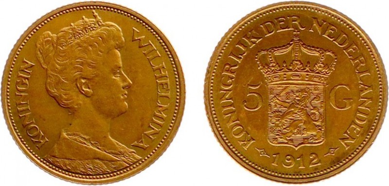 Netherlands - Gouden Vijfjes 1912 - 5 Gulden 1912 - Goud - ZF+