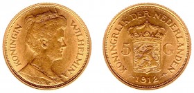 Netherlands - Gouden Vijfjes 1912 - 5 Gulden 1912 - Goud - ZF+