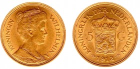 Netherlands - Gouden Vijfjes 1912 - 5 Gulden 1912 - Goud - ZF+