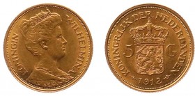 Netherlands - Gouden Vijfjes 1912 - 5 Gulden 1912 - Goud - PR-