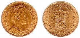 Netherlands - Gouden Vijfjes 1912 - 5 Gulden 1912 - Goud - PR-