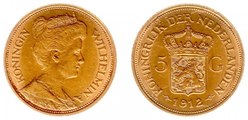 Netherlands - Gouden Vijfjes 1912 - 5 Gulden 1912 - Goud - PR-