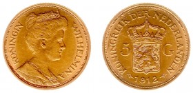 Netherlands - Gouden Vijfjes 1912 - 5 Gulden 1912 - Goud - PR-