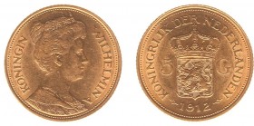 Netherlands - Gouden Vijfjes 1912 - 5 Gulden 1912 - Goud - PR