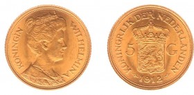 Netherlands - Gouden Vijfjes 1912 - 5 Gulden 1912 - Goud - PR