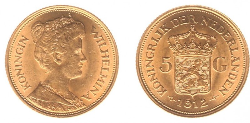 Netherlands - Gouden Vijfjes 1912 - 5 Gulden 1912 - Goud - PR