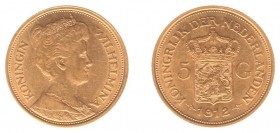 Netherlands - Gouden Vijfjes 1912 - 5 Gulden 1912 - Goud - PR