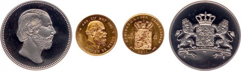 Netherlands - Gouden Vijfjes en Tientjes met extra's - 10 Gulden 1877 - Goud - P...