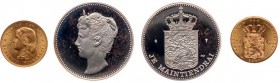 Netherlands - Gouden Vijfjes en Tientjes met extra's - 10 Gulden 1897 - Goud - PR- in cassette met zilv. penning