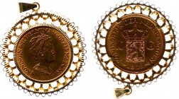 Netherlands - Gouden Vijfjes en Tientjes met extra's - 10 Gulden 1912 in rand met draagoog - Goud 11,22 gram - ZF