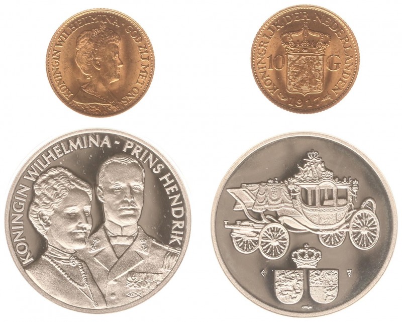 Netherlands - Gouden Tientjes 1875-1933 - 10 gulden 1917 - Goud - UNC, in casset...