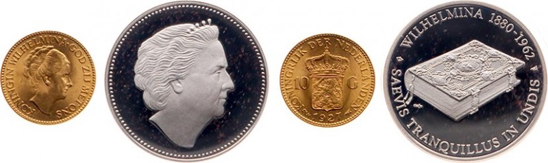 Netherlands - Gouden Vijfjes en Tientjes met extra's - 10 Gulden 1927- Goud - PR...