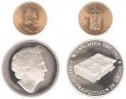 Netherlands - Gouden Vijfjes en Tientjes met extra's - 10 Gulden 1932 - Goud - PR- in cassette met zilv. penning
