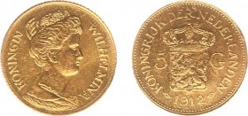 Netherlands - Naslagen - 5 Gulden 1912 - Goud 2,88 gram - ZF