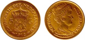 Netherlands - Naslagen - 5 Gulden 1912 - Goud naslag 2,63 gram - UNC