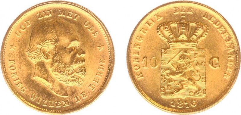 Netherlands - Naslagen - 10 Gulden 1876 - Goud naslag 6,72 gram - PR